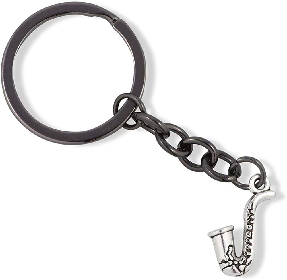 Emerald Park Jewelry Saxophone Small Charm Keychain