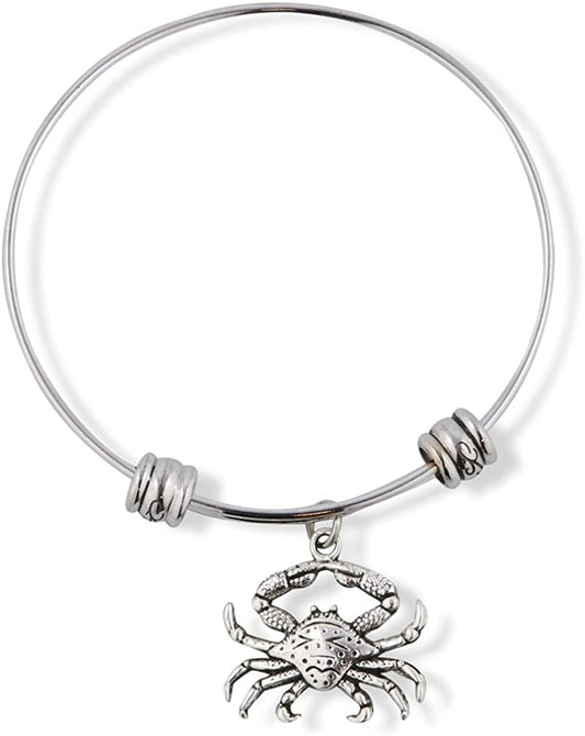 Emerald Park Jewelry Crab with dots on Shell and 2 Eyes Fancy Charm Bangle