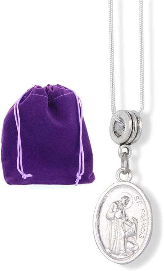 EPJ Saint Francis of Asissi Necklace | Saint Anthony Gifts Necklace Pendant Jewelry Jewlry Medal Charm Padua Accessories Stuff Gift for Men Women Decor Catholic Symbol
