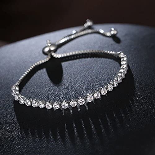 Tennis Bracelet Adjustable White