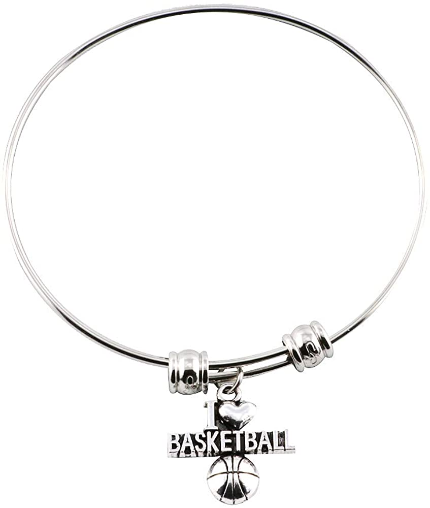Emerald Park Jewelry I Love Basketball Bangle