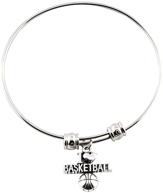 Emerald Park Jewelry I Love Basketball Bangle