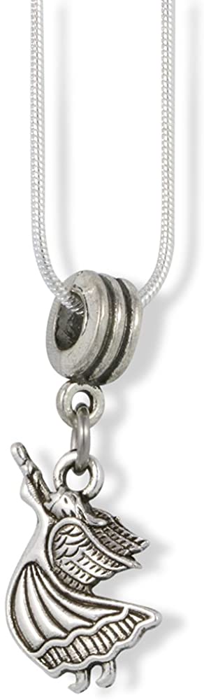 Angel with Horn Instrument Charm Snake Chain Necklace