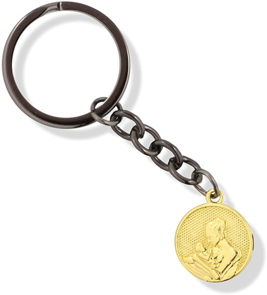 EPJ Mother and Child on Gold Coloured Charm Charm Keychain