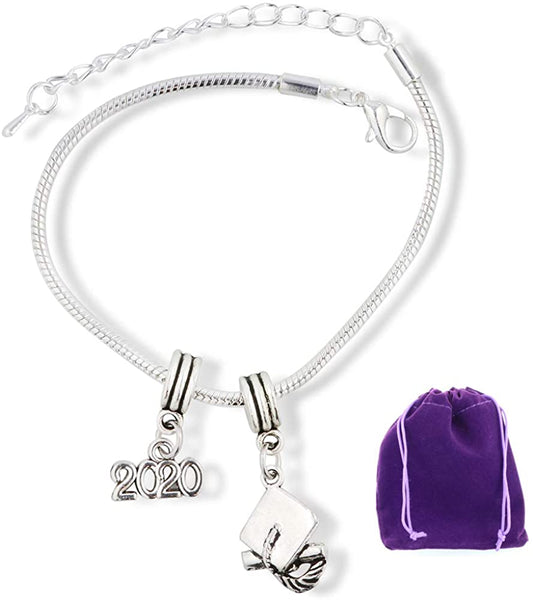 2020 Graduation Bracelet | Party Gifts for Her Bracelet Jewelry Charm Gift for Women Men Accessories Favors Class of 2020 Grad Gifts