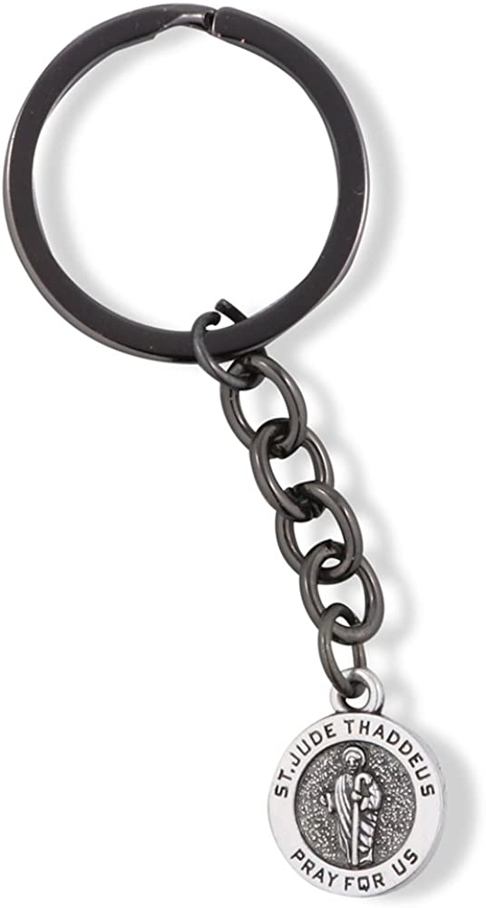Emerald Park Jewelry Saint Jude Thaddeus Pray for Us Charm Keychain
