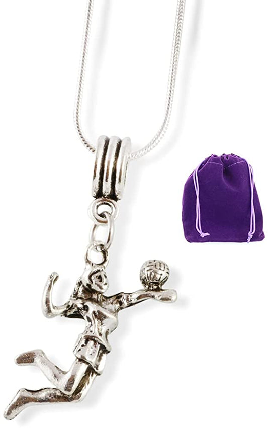 Emerald Park Jewelry Female Volleyball Player Spiking Ball Snake Chain Necklace