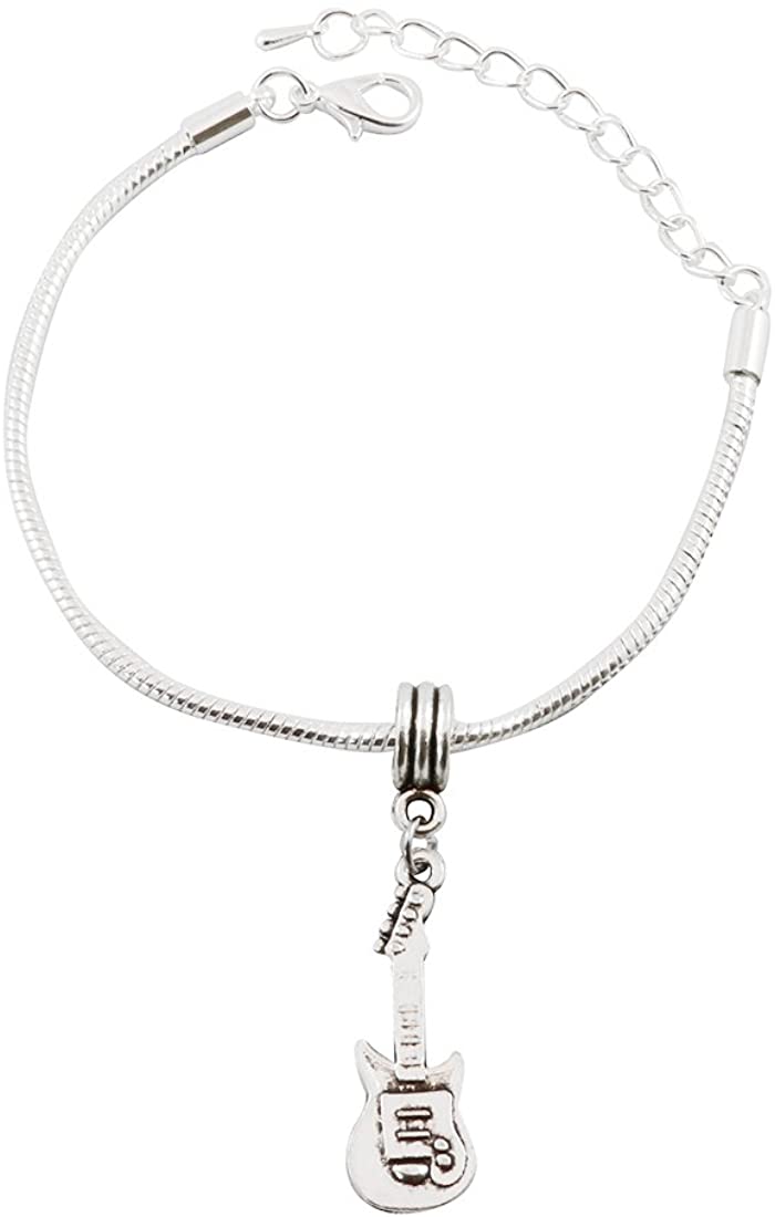 Emerald Park Jewelry Guitar Snake Chain Charm Bracelet