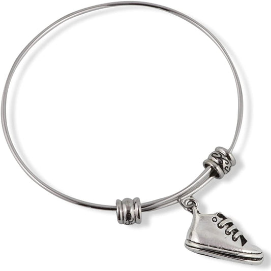 Emerald Park Jewelry Sneaker Baby Shoe with Laces (2 D) Fancy Bangle