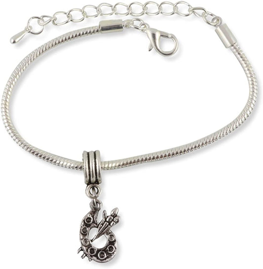 Emerald Park Jewelry Small Painter Palette Snake Chain Charm Bracelet