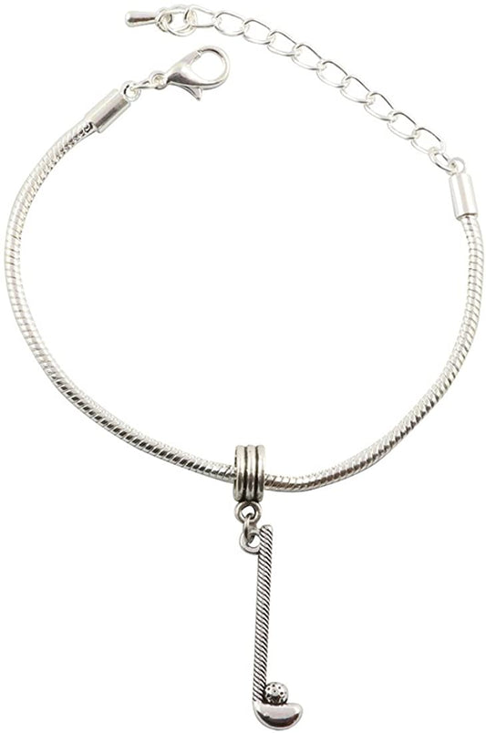 Golf Bracelet | Club Golf Ball Stainless Steel Snake Chain Charm Bracelet