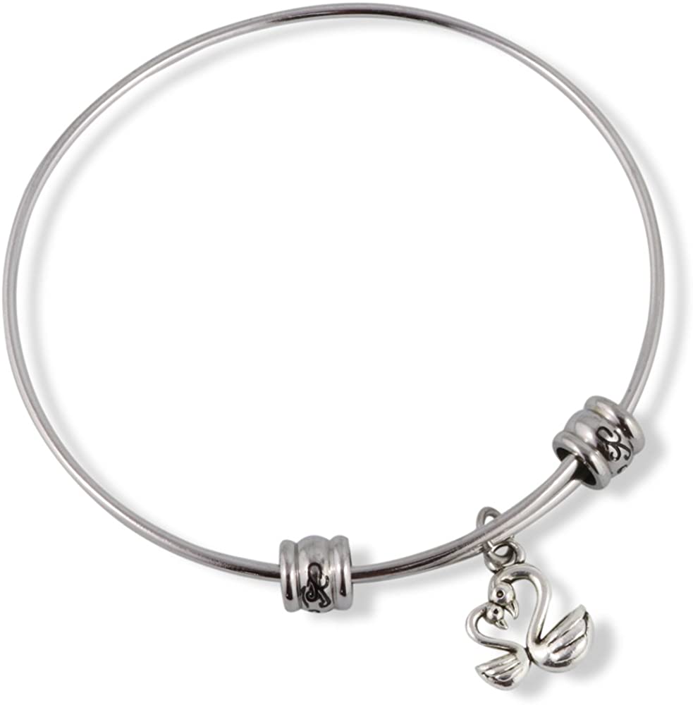 Emerald Park Jewelry Swans Two (Big and Small) Fancy Bangle