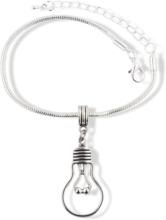 EPJ Light Bulb Bracelet | Idea Stainless Steel Snake Chain Charm Bracelet
