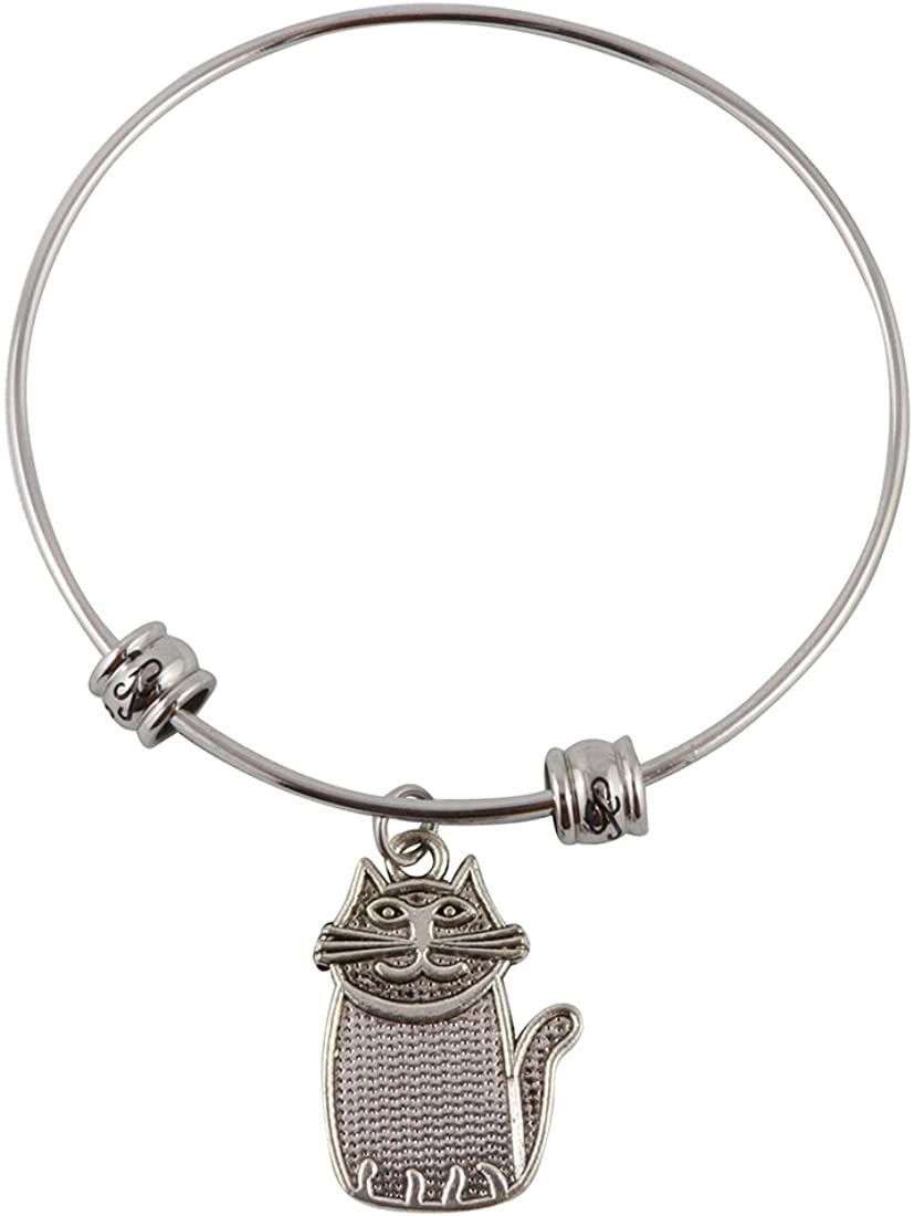 Emerald Park Jewelry Sitting Cat Fancy Bangle