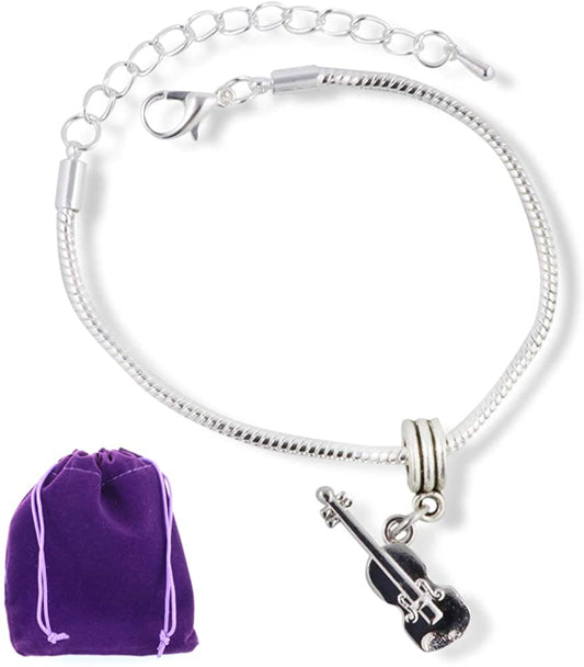 Violin Bracelet | Jewelry Shoulder Rest Bracelet for Women Student Music Teacher Graduate Party Gifts for Her Accessories Decor Fiddle Charm Gift for Girls Women Men Boys String Instrument