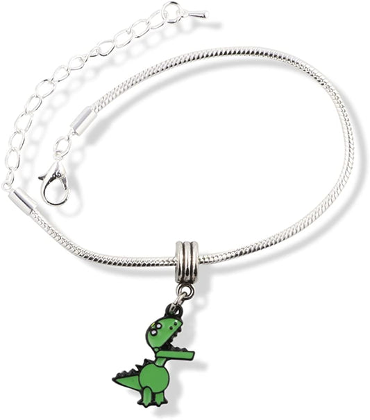 EPJ Green Cartoon Animated Dinosaur Snake Chain Charm Bracelet