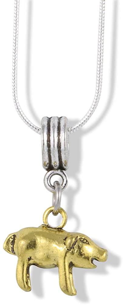Pig Gold Charm Snake Chain Necklace