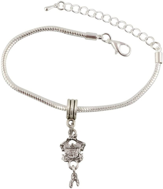 Emerald Park Jewelry Cuckoo Clock Snake Chain Charm Bracelet