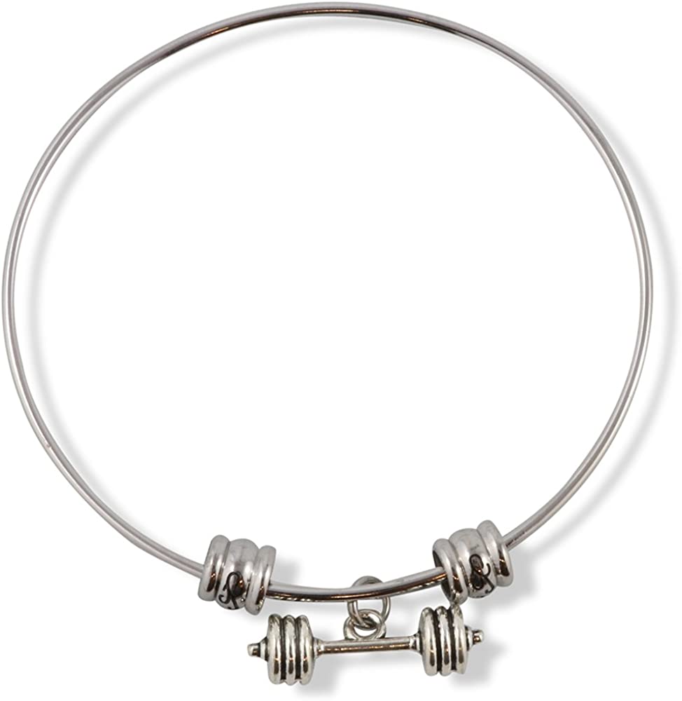 Dumbbell Bracelet Bangle Jewelry Jewlry Barbell Fitness Charm Accessories Stuff Gift for Kids Men Women Boys Girls Decor Strength Weight Lifting Bodybuilding Gym Wear Dumbbell Gifts Small Dumbbell