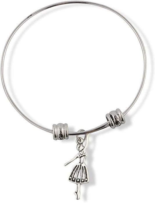 Dancer in Dress Fancy Charm Bangle