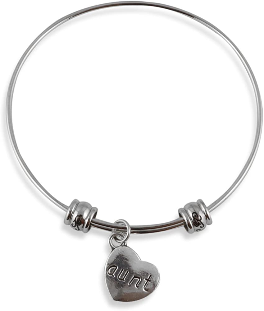 Aunt Bracelet | Aunt on a Heart Fancy Bangle