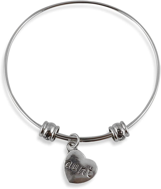 Aunt Bracelet | Aunt on a Heart Fancy Bangle