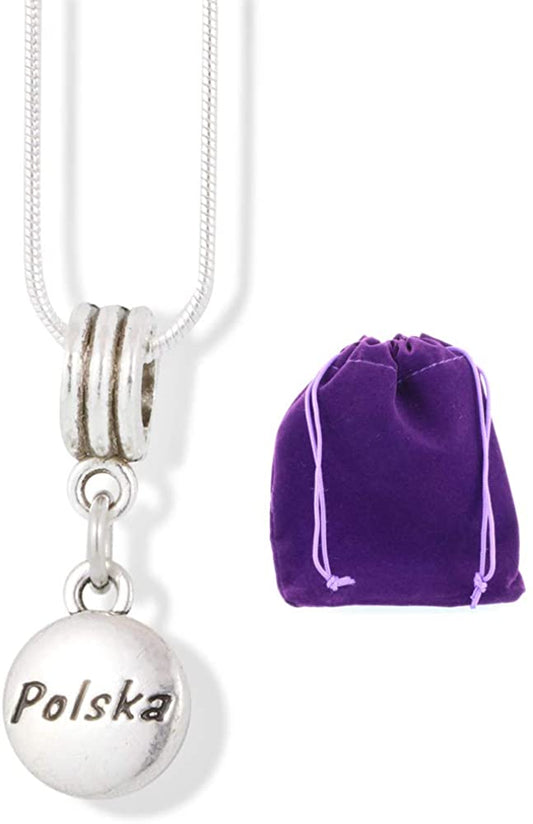 Polska Necklace | Poland Charm Snake Chain Pendant