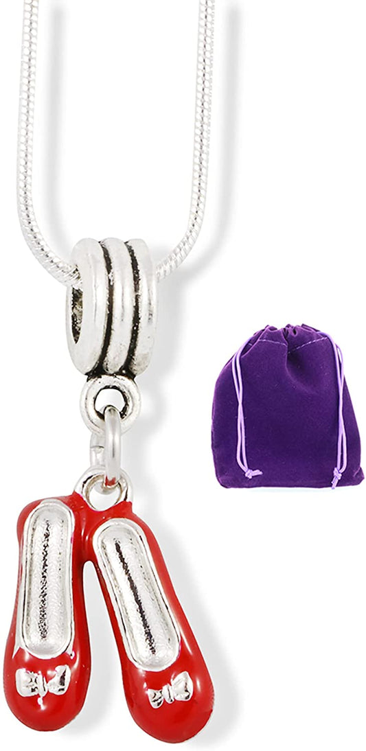 Wizard of Oz Gifts | Wizard of Oz Jewelry and Wizard Necklace Gift for Women and Men or Great Ruby Slippers Necklace to wear with Wizard of Oz Costumes or as Wizard of Oz Decorations