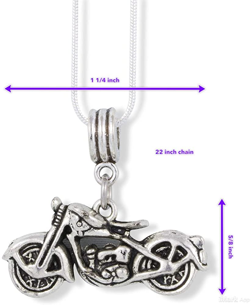 Biker Jewelry for Men | Biker Pendant for Women as a Great Anarchy Necklace with your Favorite Motorcycle Charm and Freedom Jewelry Biker Jewelry for Women or a Commemorative Necklace for Retirement