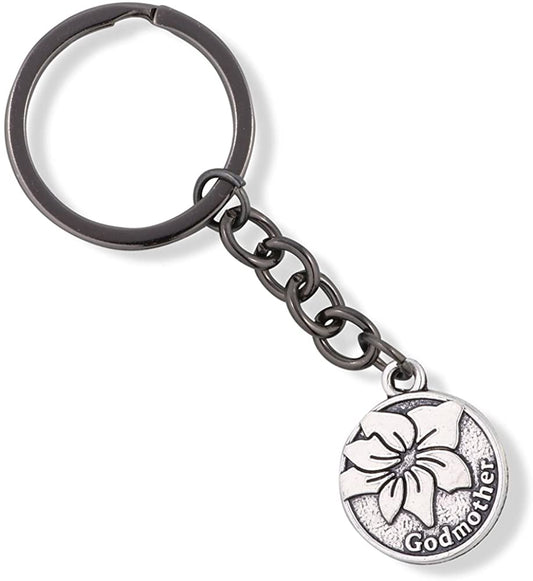 Godmother Gift from Godchild Keychain Godparent Gifts from Godchild God Mother Jewelry Baptism Christening Madrina Mom Godmom Best Ever for Women Accessories Charm Fairy Special Jewelry for Godmothers