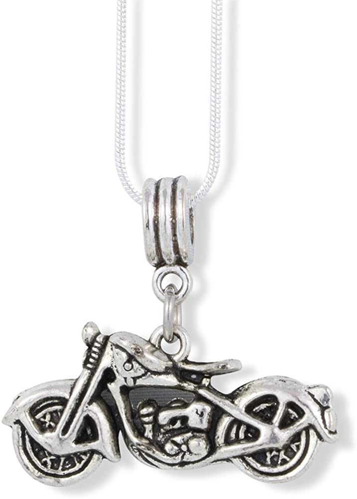 Biker Jewelry for Men | Biker Pendant for Women as a Great Anarchy Necklace with your Favorite Motorcycle Charm and Freedom Jewelry Biker Jewelry for Women or a Commemorative Necklace for Retirement