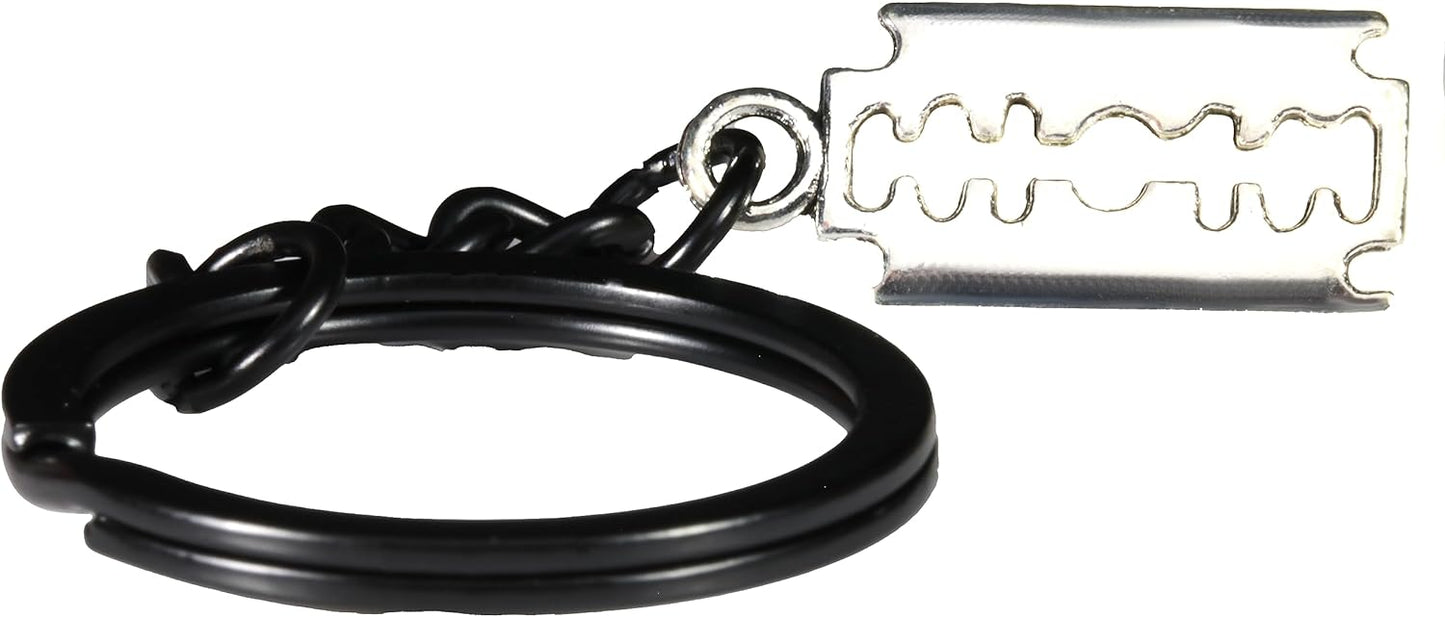 Dave The Bunny Faux Razor Blade Keychain - Alt Jewelry Scene Emo Accessories for Men