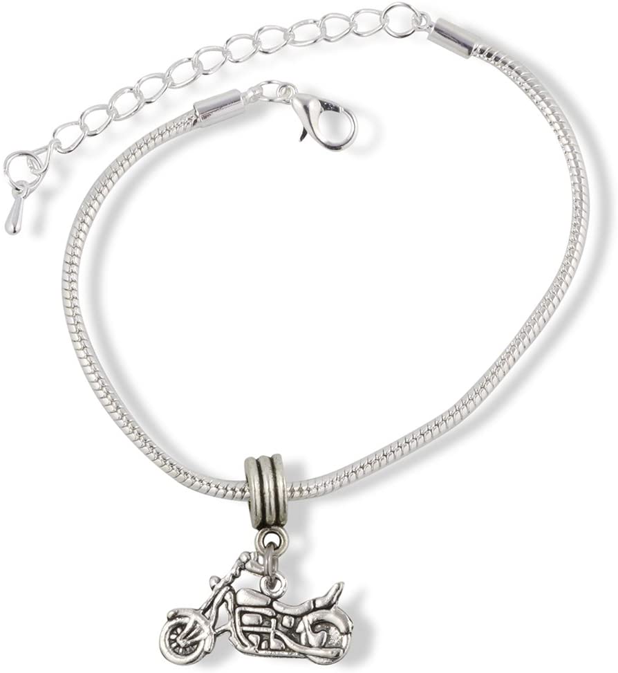 Emerald Park Jewelry Streetbike Motorcycle Street Motorbike Snake Chain Charm Bracelet