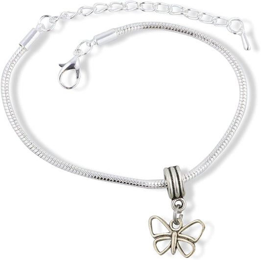 EPJ Butterfly Outline Snake Chain Charm Bracelet