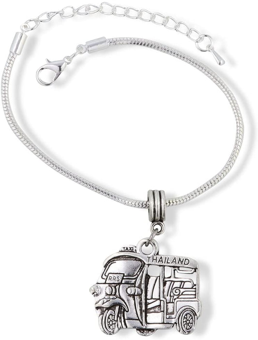 Thailand Tuk Tuk Taxi Snake Chain Charm Bracelet