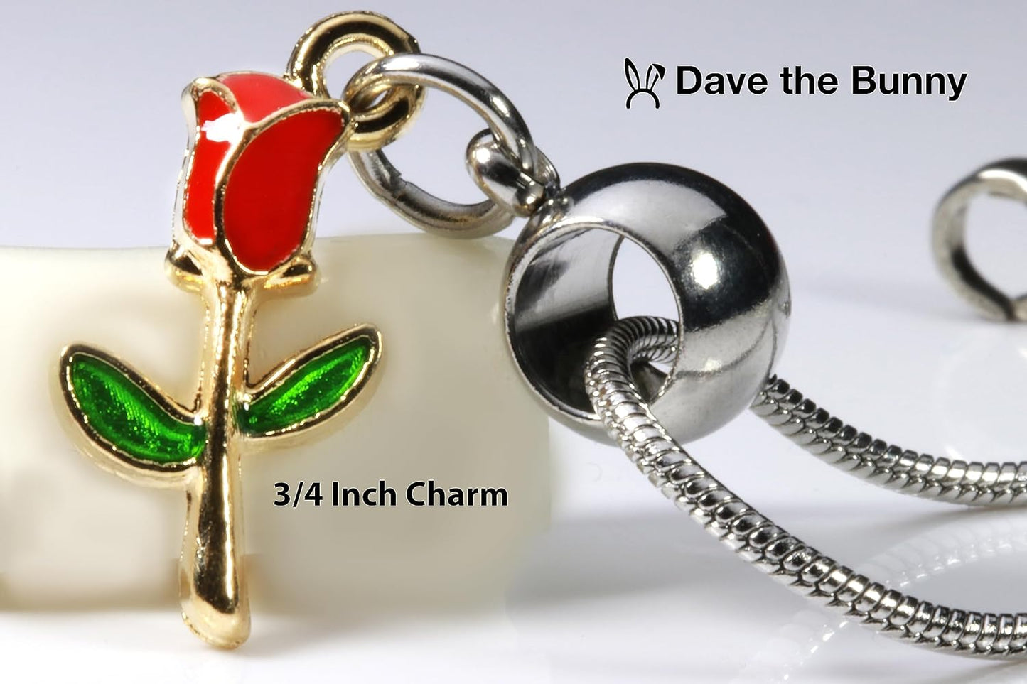 Dave The Bunny Rose Necklace for Women - A Nice Red flower Necklace and Simple Necklaces for Women