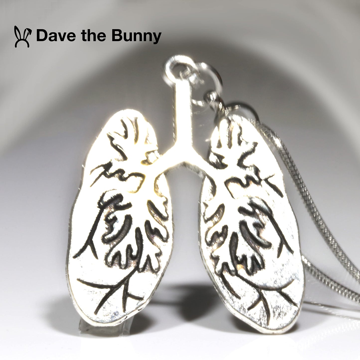 Lung Jewelry - Breathe Pendant with Breathe Charm on Lung Necklace A Just Breathe Necklace of Human Anatomy Gifts great for Lung Cancer Survivor Gifts and Lung Cancer Awareness goes with Cancer Ribbon