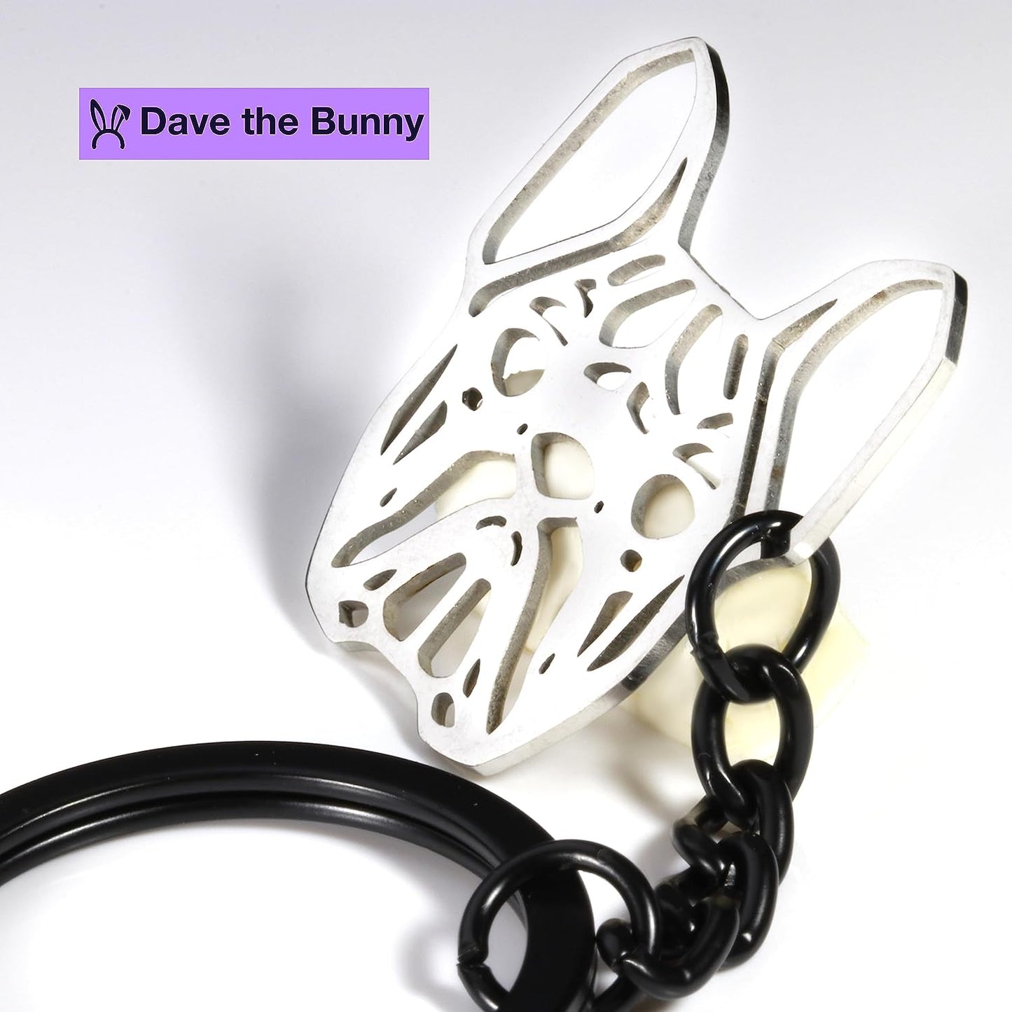 Dave The Bunny French Bulldog Keychain - Frenchie Gifts and French Bulldog Decor of Frenchie Dog