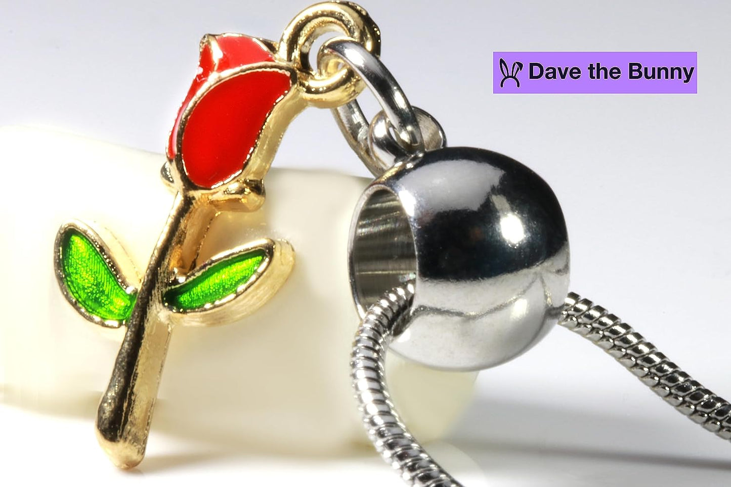 Dave The Bunny Rose Necklace for Women - A Nice Red flower Necklace and Simple Necklaces for Women