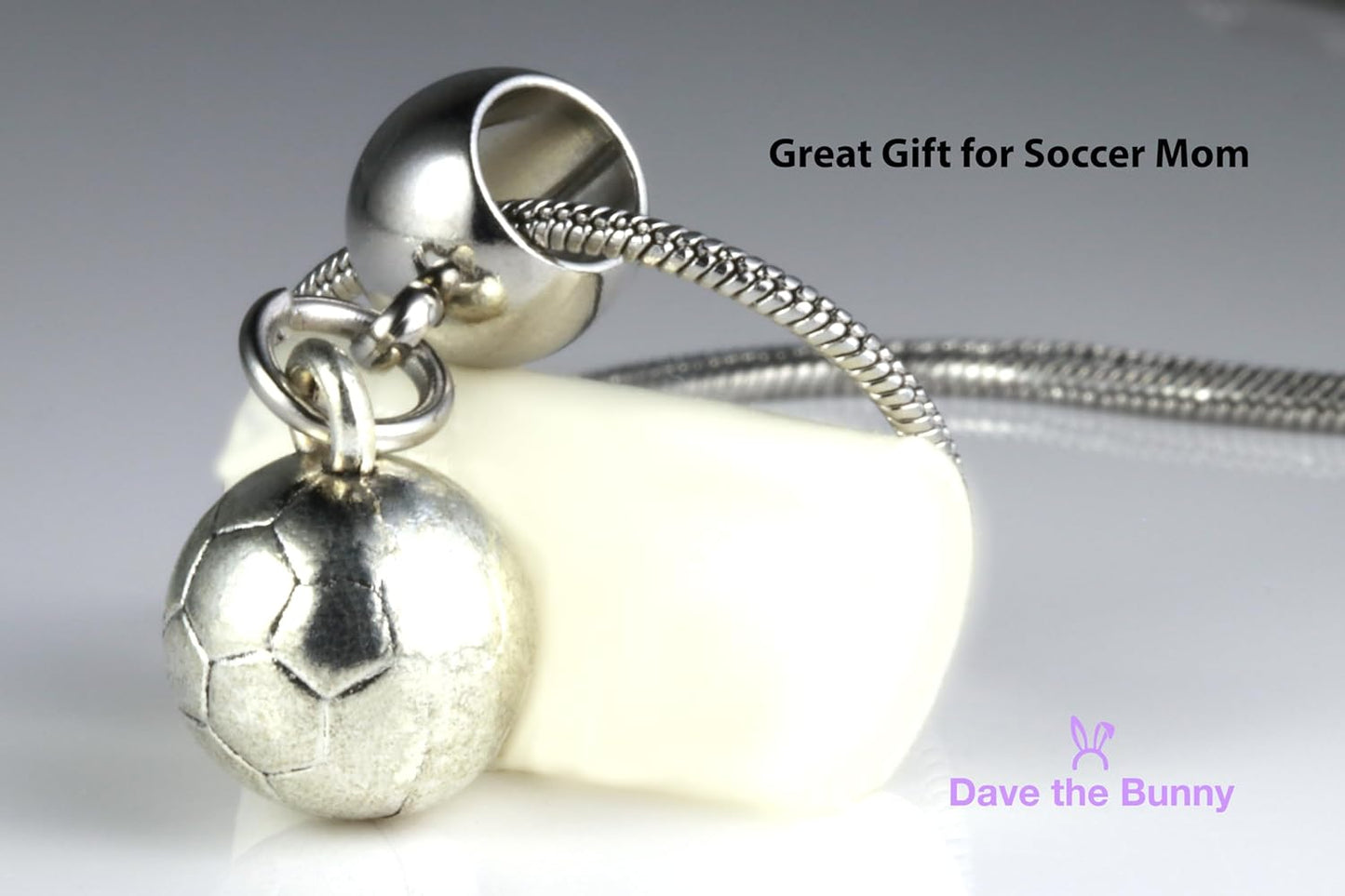 Soccer Stuff - Soccer Ball Charm Necklace Premium Stainless Steel Snake Chain with Alloy Charm, Soccer Ball Design - Ideal Soccer Gifts for Football Ball Enthusiast as Cool Soccer Stuff