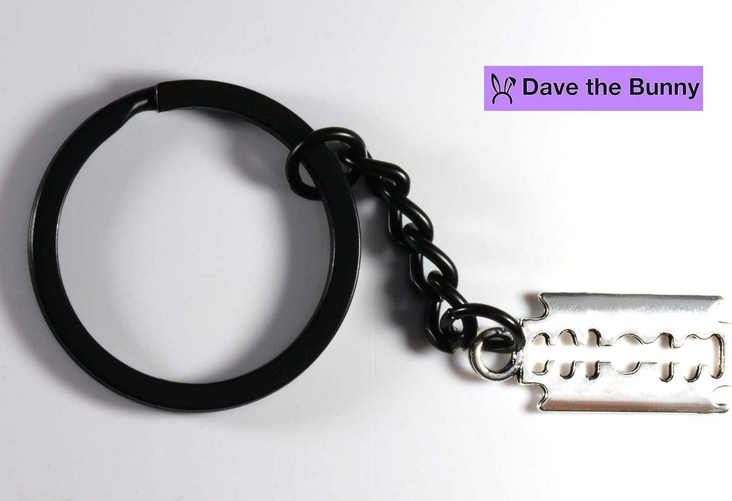 Dave The Bunny Faux Razor Blade Keychain - Alt Jewelry Scene Emo Accessories for Men