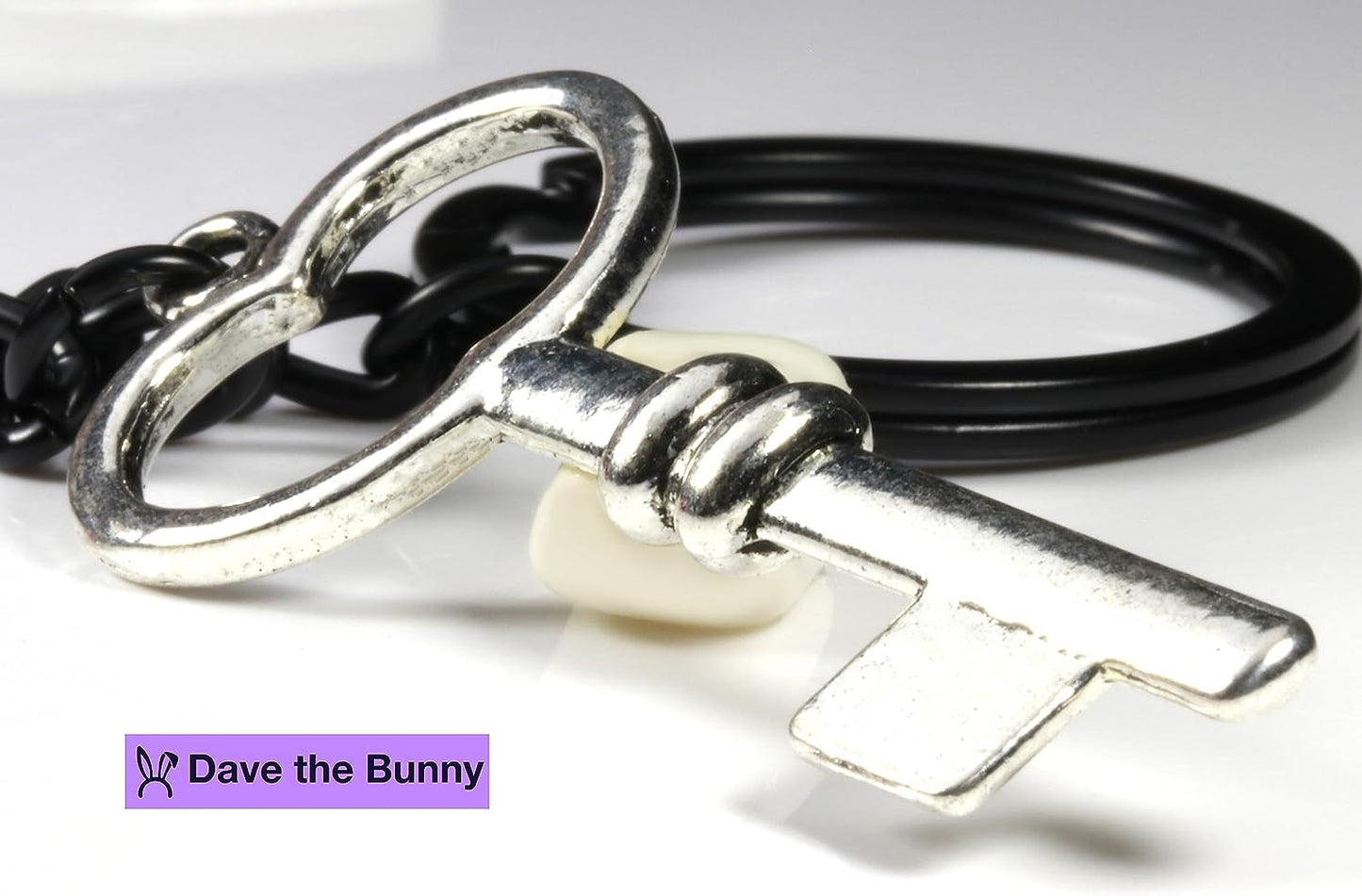 Dave The Bunny Skeleton Key Keychain - Skeleton Key Decor with a Vintage Key Keyring