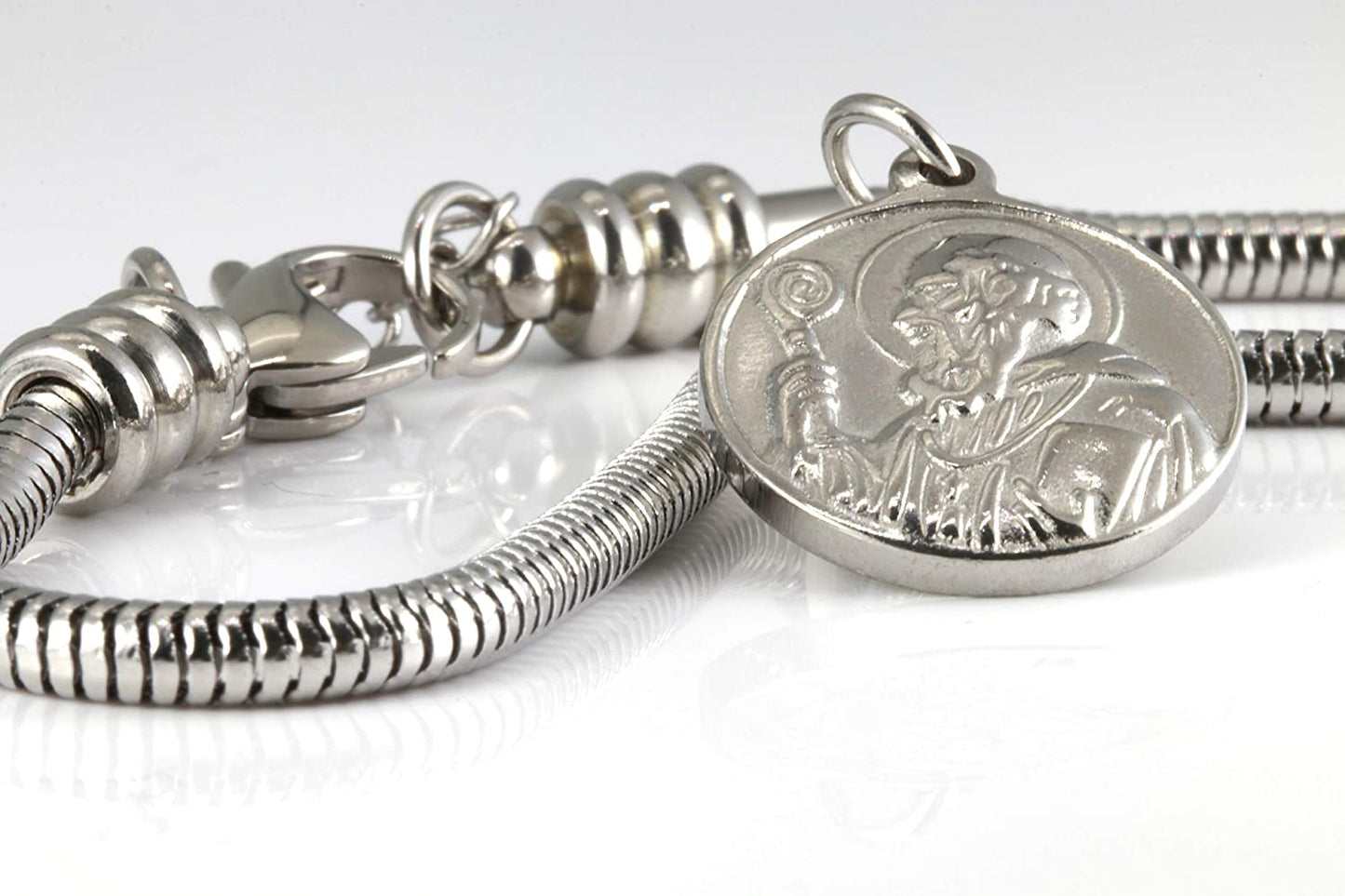 St Benedict Bracelets | 100 % STAINLESS STEEL Saint Benedict Bracelet or San Benito Bracelet Great St Benedict Medals These are Women and Men Saint Bracelets or Medals for Men Women Benitos Santos