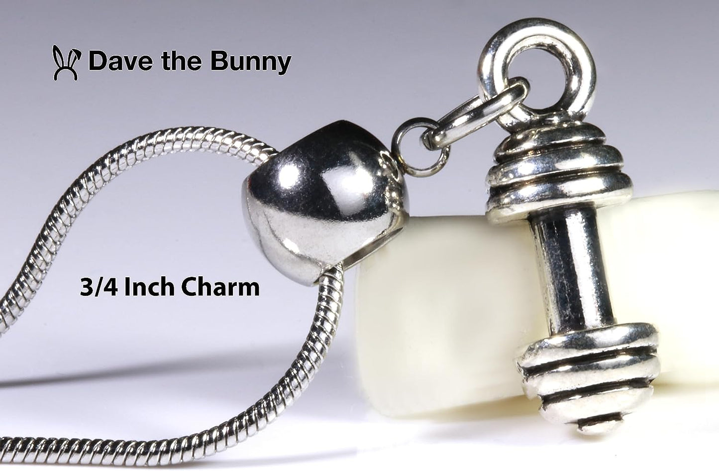 Dave The Bunny Gym Rat Gifts - Dumbbell Necklace for Men or Weight Lifting Necklace for Men and Women