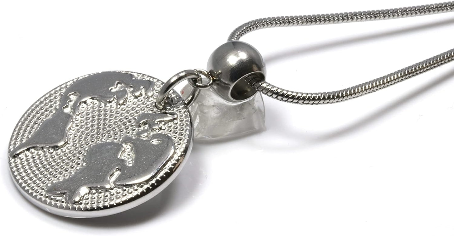 Earth Necklace - A Planet Necklace and Cute Graduation Necklace or Earth Globe Necklace and Earth Jewelry or World Map Jewelry for Women and Men as Cute Graduation Gift or travel themed jewelry