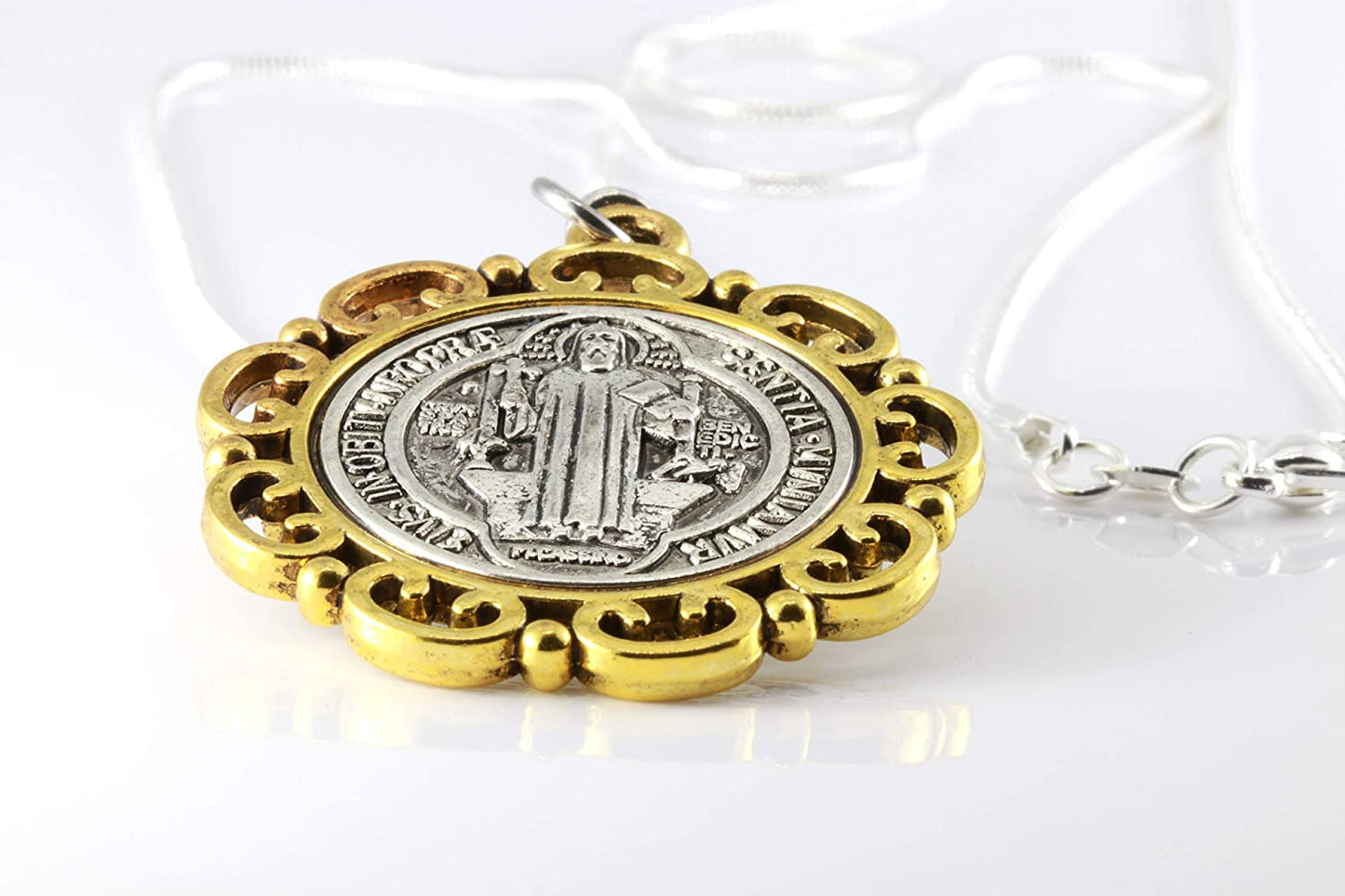 Saint Benedict Medal | St Benedict Medals for Saint Necklace for Men or Women This San Benito Medal or Medalla de San Benito is Great as a Gift for Religious Pendants for Men or Women of San Benito