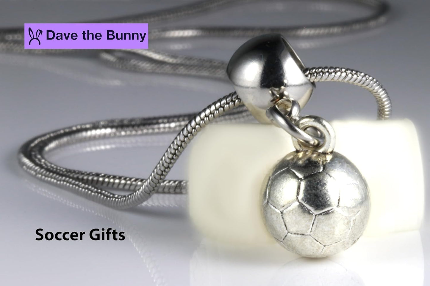 Soccer Stuff - Soccer Ball Charm Necklace Premium Stainless Steel Snake Chain with Alloy Charm, Soccer Ball Design - Ideal Soccer Gifts for Football Ball Enthusiast as Cool Soccer Stuff