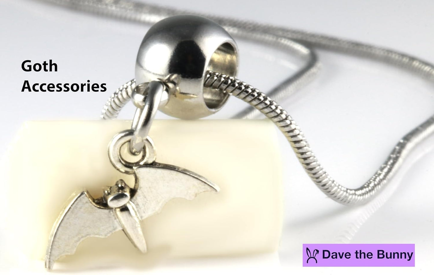 Dave The Bunny Goth Accessories for Women and Men - Bat Necklace - Ideal for Gothic Decor & Gothic Jewelry Collection Bat Jewelry for Women and Men that makes Great Goth Necklaces