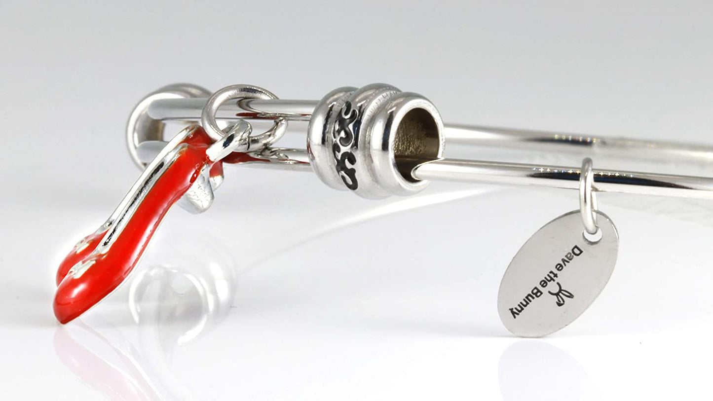 Wizard of Oz | Ruby Slippers Jewelry or Ruby Red Slippers Bracelet Bangle for Fans of The Wizard of Oz Gifts or Wizard of Oz Collectibles of Ruby Red Slippers for Dorothy from Wizard of Oz Party Favor