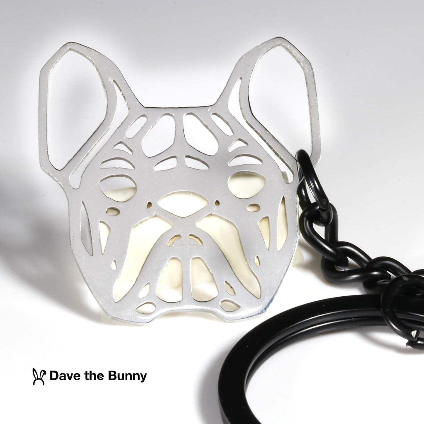 Dave The Bunny French Bulldog Keychain - Frenchie Gifts and French Bulldog Decor of Frenchie Dog